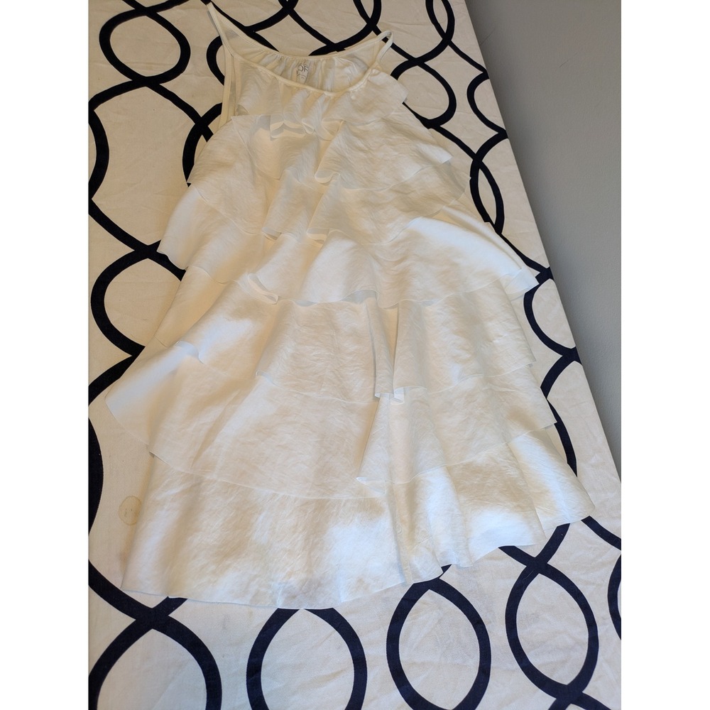 Ann Taylor LOFT White Tiered Ruffle Camisole Top XS Sleeveless Tencel Blend NEW